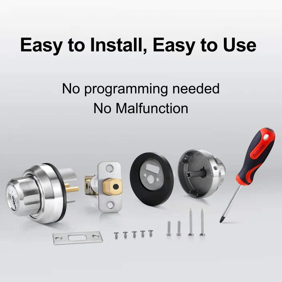 Keyless Night Latch Deadbolt Lock with Anti-Mislock Button Q60310