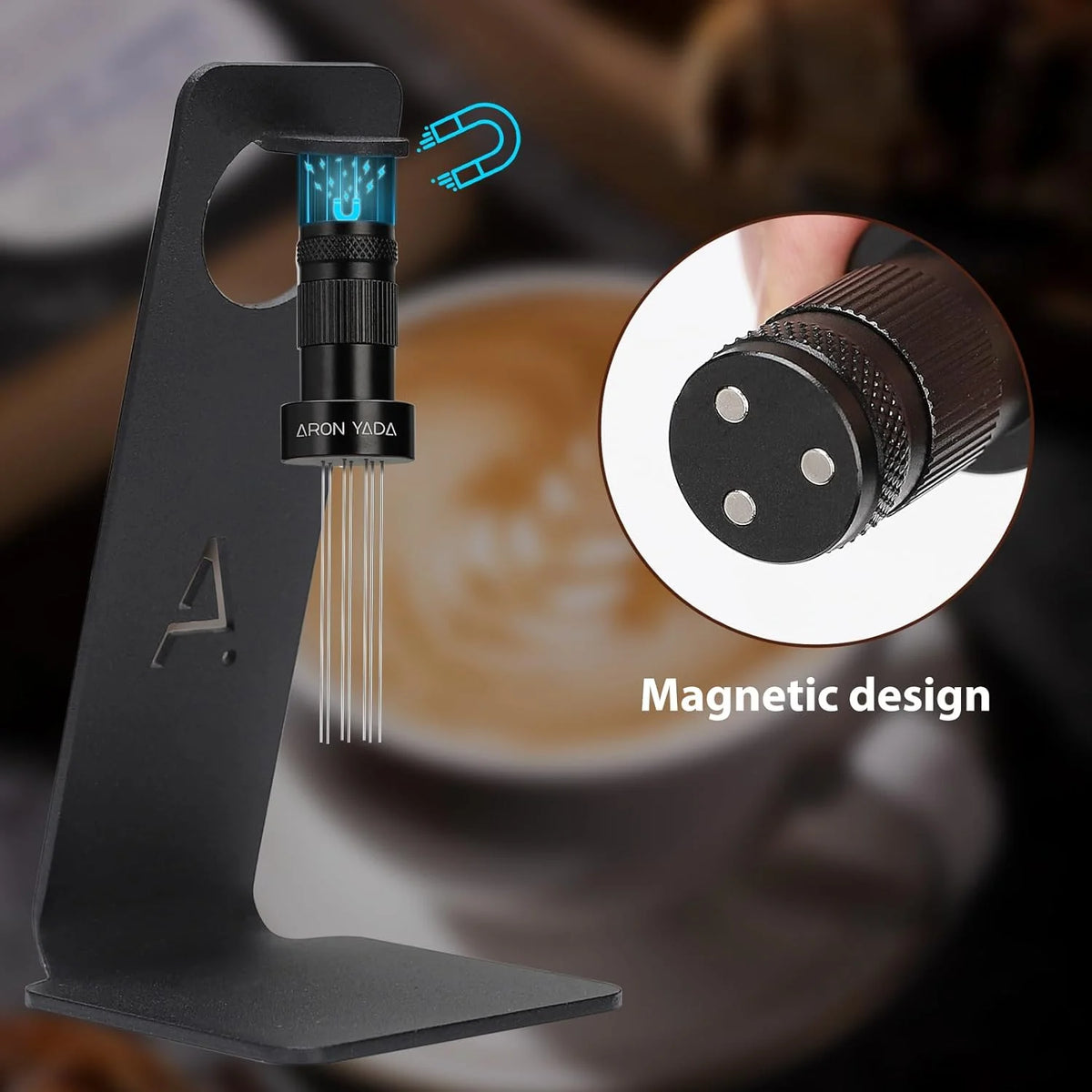 Espresso Knock Box and Tamping Station with Walnut Base G623