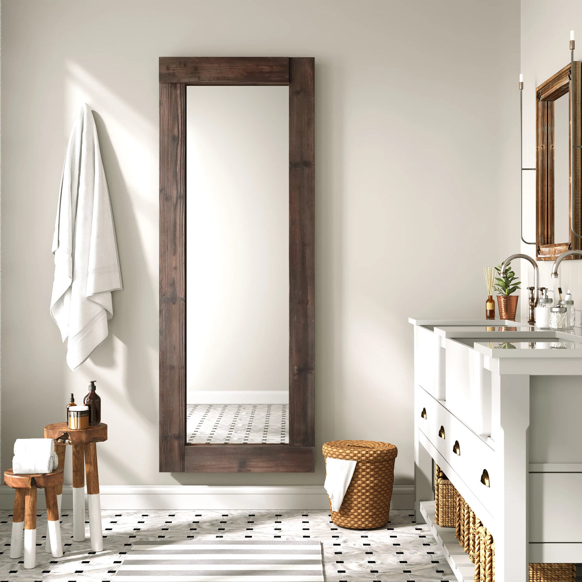 24x64 Full Length Wood Floor Mirror J34691