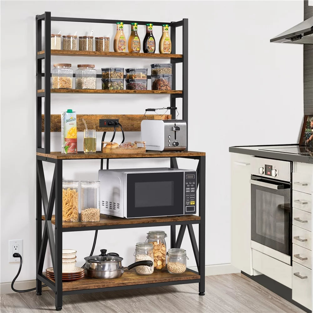 5-Tier Kitchen Baker’s Racks with Power Outlets C666971