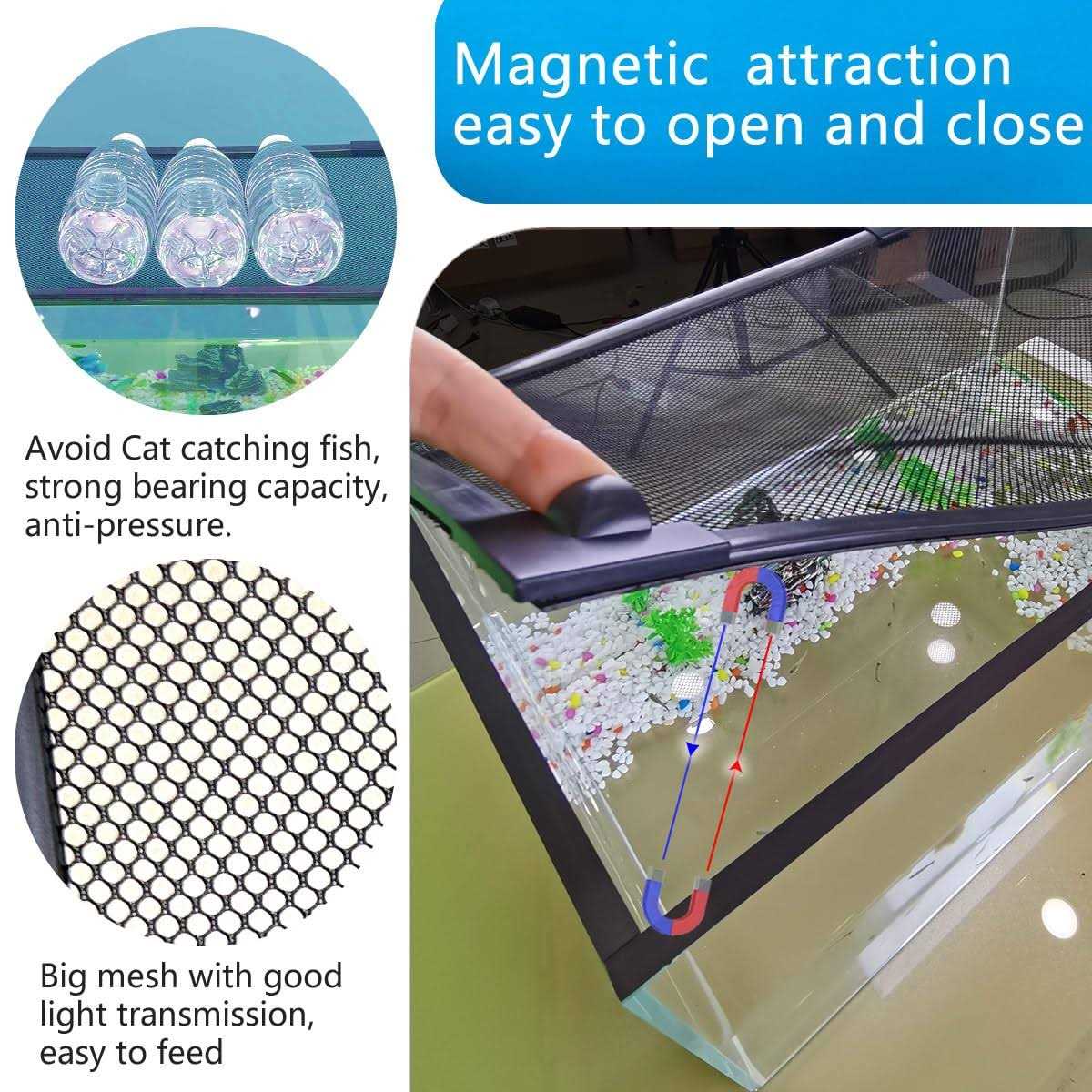 Magnetic Fish Tank Lid Protective Net 94X46cm X4940
