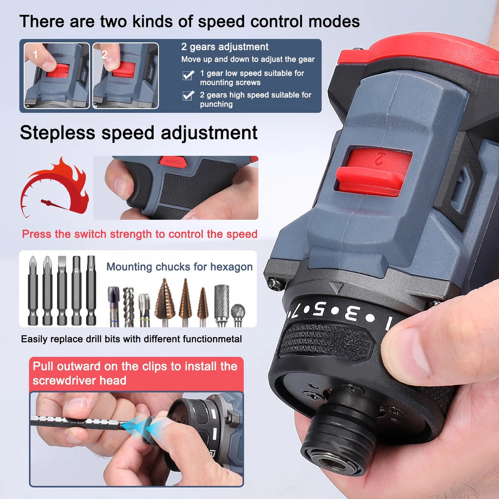 21V Brushless Motor Electric Screwdriver L393929