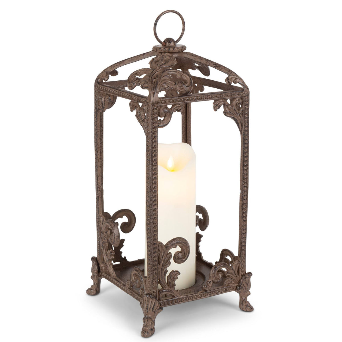Tall Brown Metal Lantern N1189
