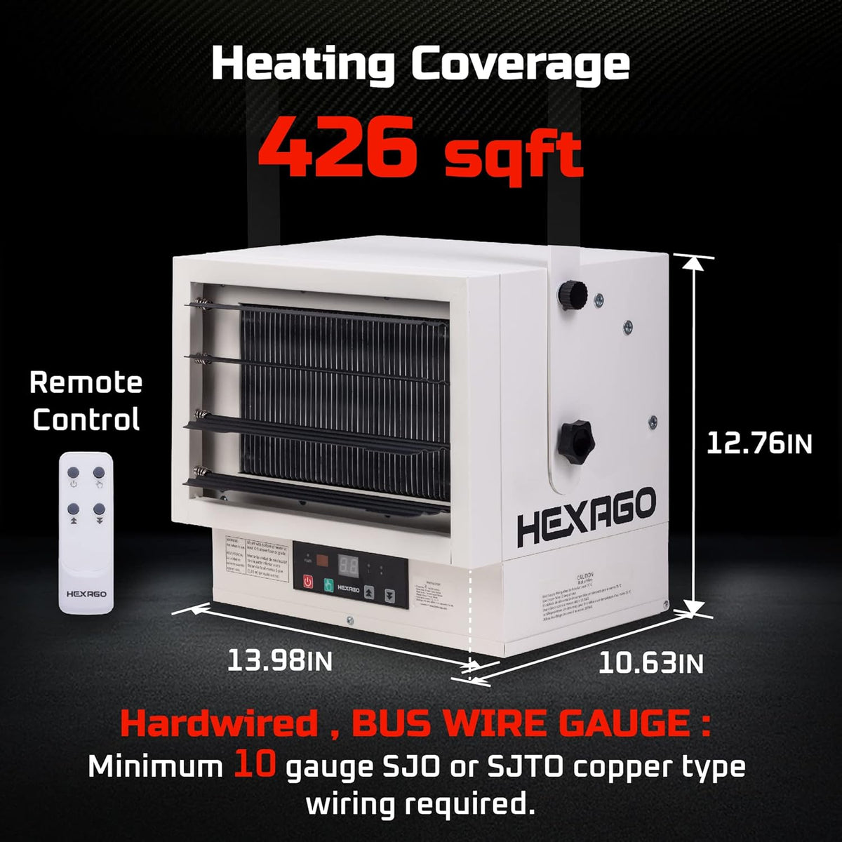 5000W 240V Electrical Garage Heater with Remote Thermostat Timer Q81035