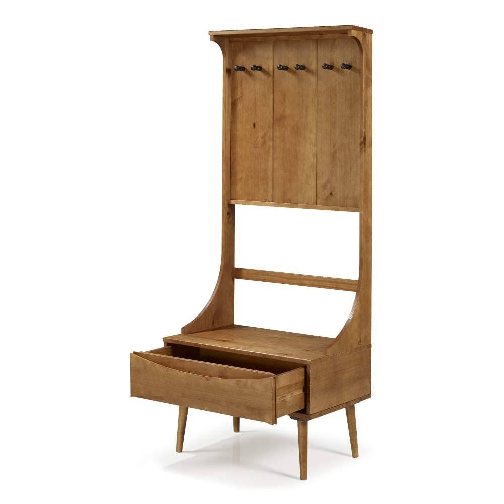 Solid Wood Hall Tree with Drawer R606