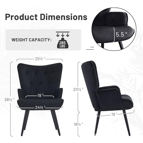 Black Boucle Upholstered Accent Chair U706615