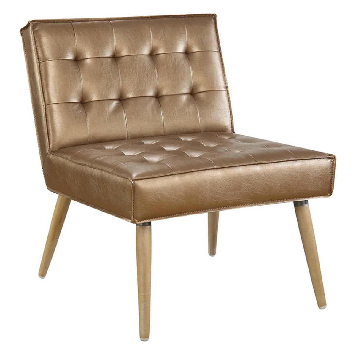 Tufted Accent Chair with Solid Wood Legs L606921