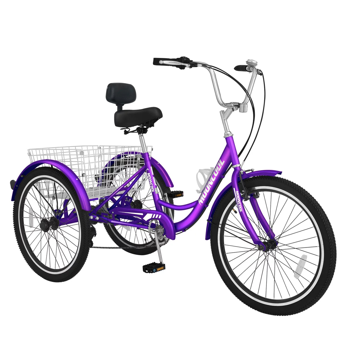 Cyan 26 inch 7-Speed Adult Tricycle with Basket U726155