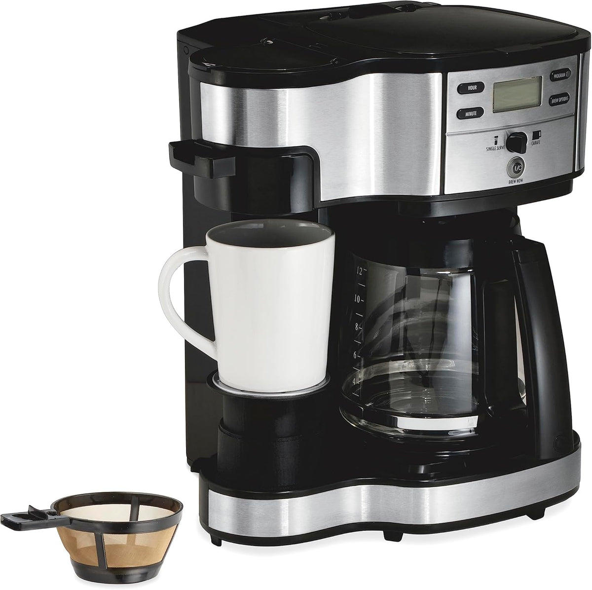12c Coffee Maker, Single Serve & 12 Cup, Compatible with K-Cup Pods or Grounds S247309