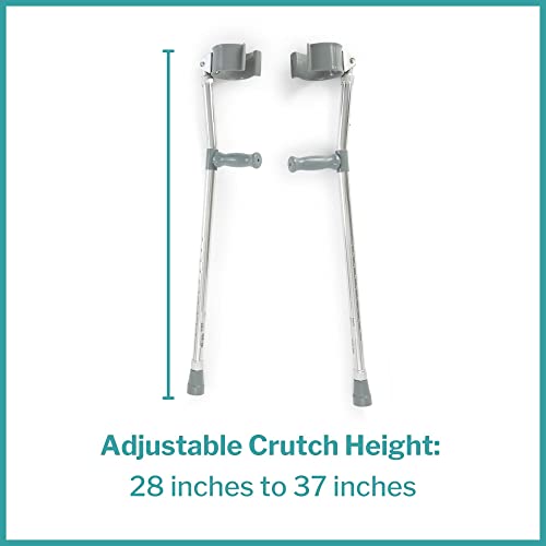 Adjustable Steel Forearm Crutches, 28 in x 37 in, 2 Pack C37458