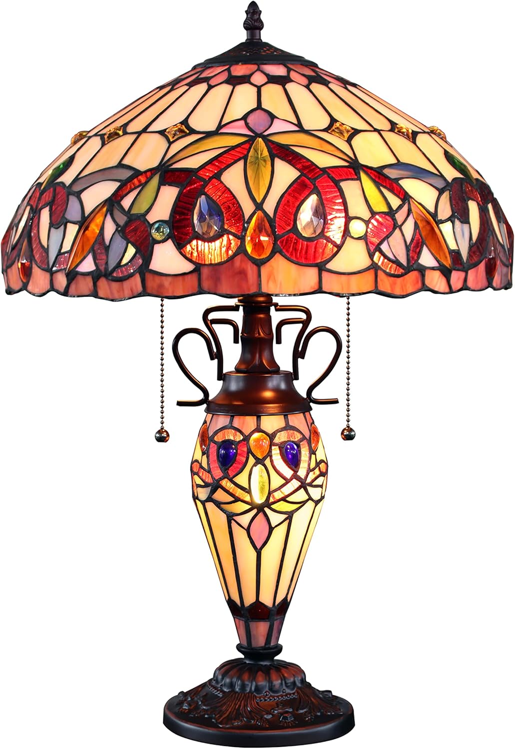 Dark Bronze 3 Light Double Lit Table Lamp 16" Shade X220218