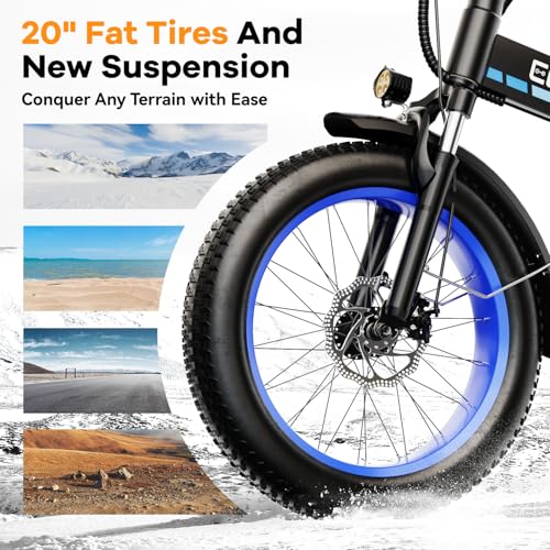 20" Fat Tire Folding Electric Bike with 48V 20AH Removable Battery L89829