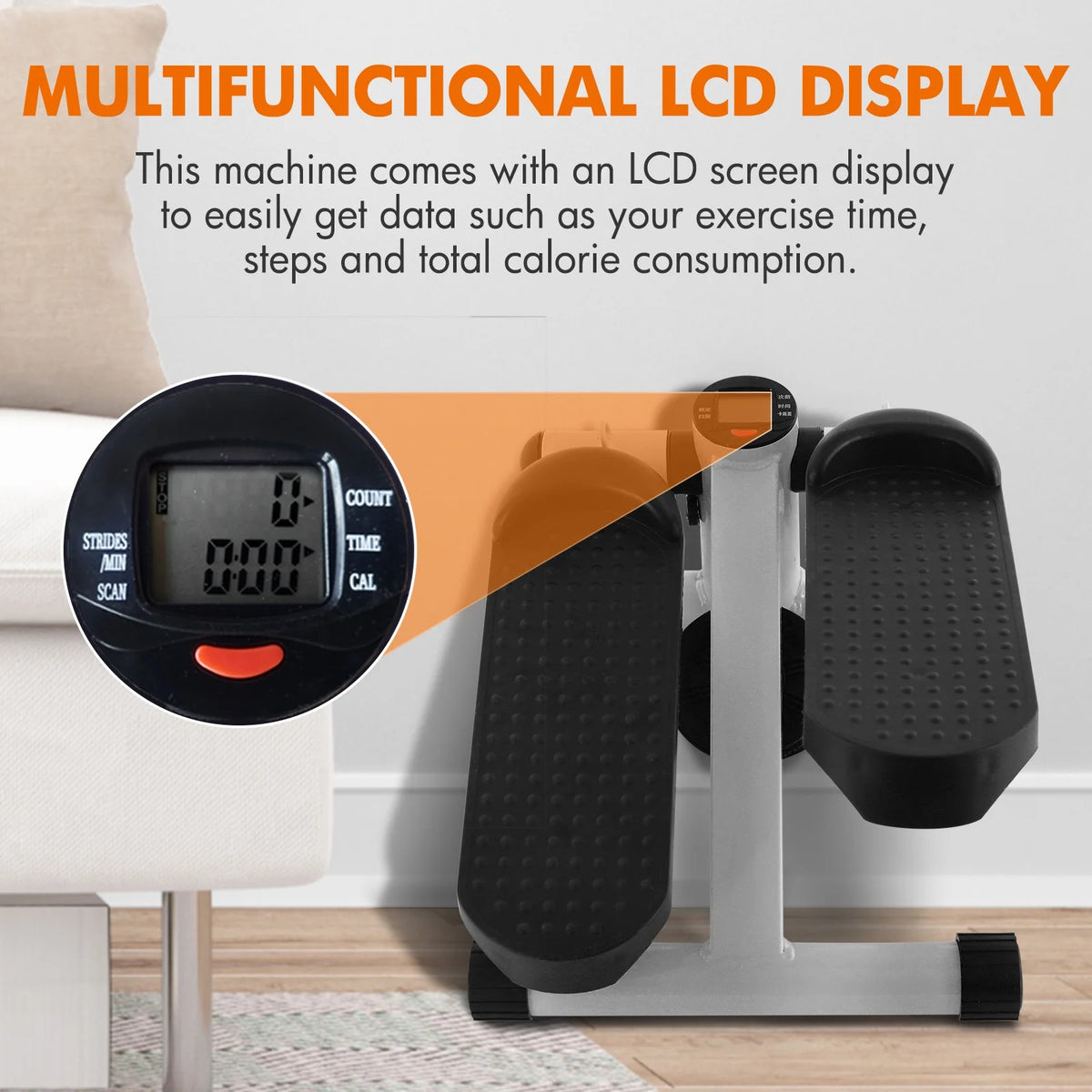 Gray Mini Stepper with Resistance Bands W22219