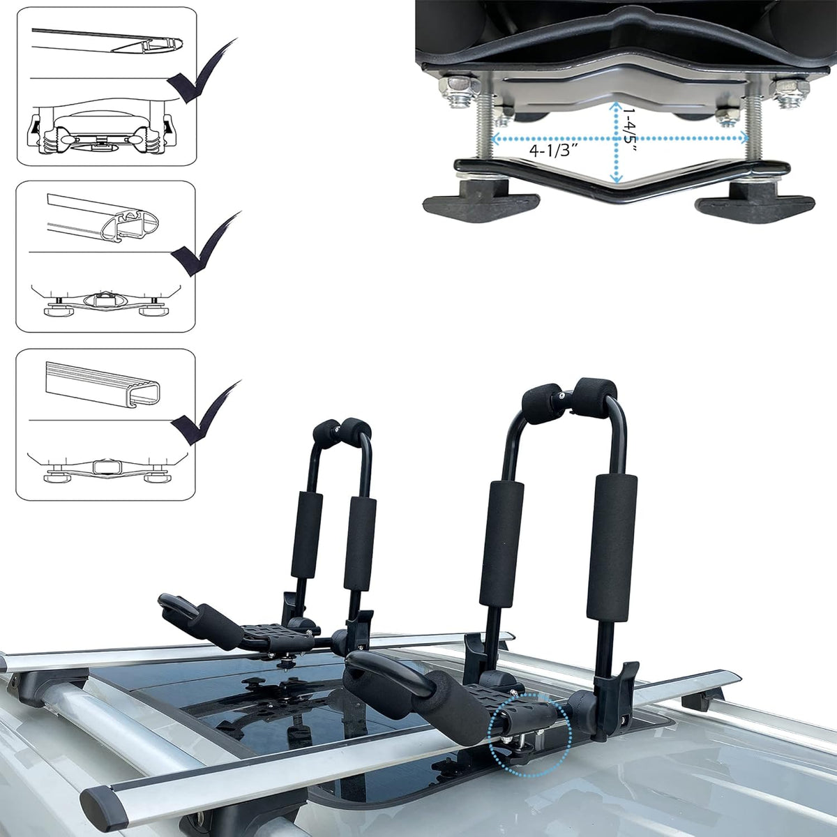J-Style Foldable Kayak Roof Rack Pack of 2 K29308