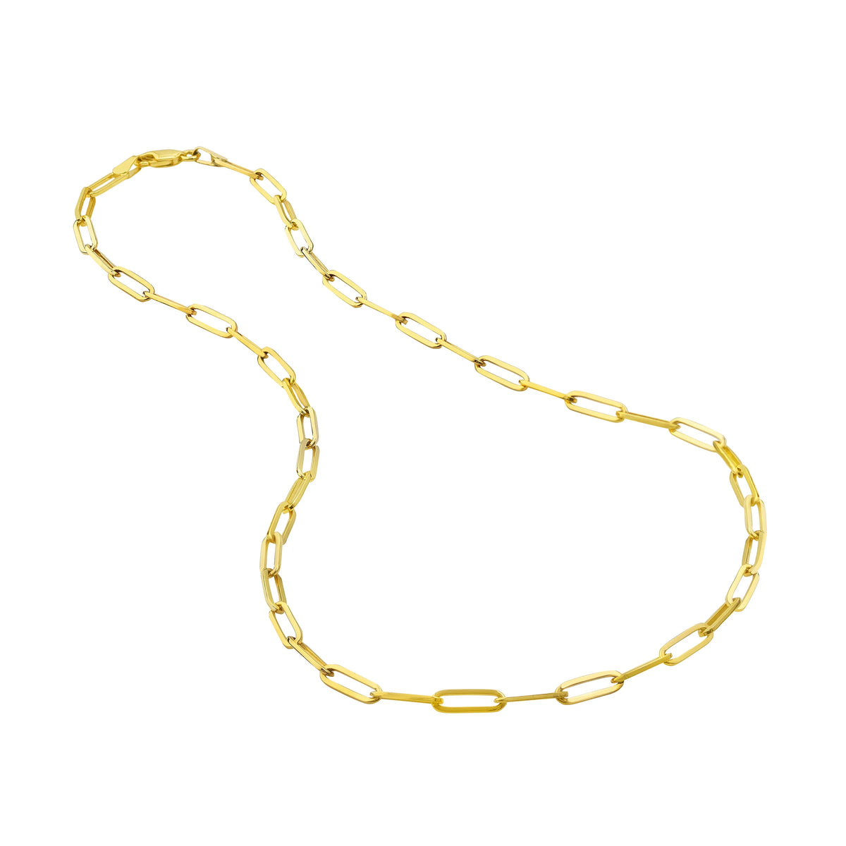 14K Solid Yellow Gold Paperclip Necklace 16 Inch J67154