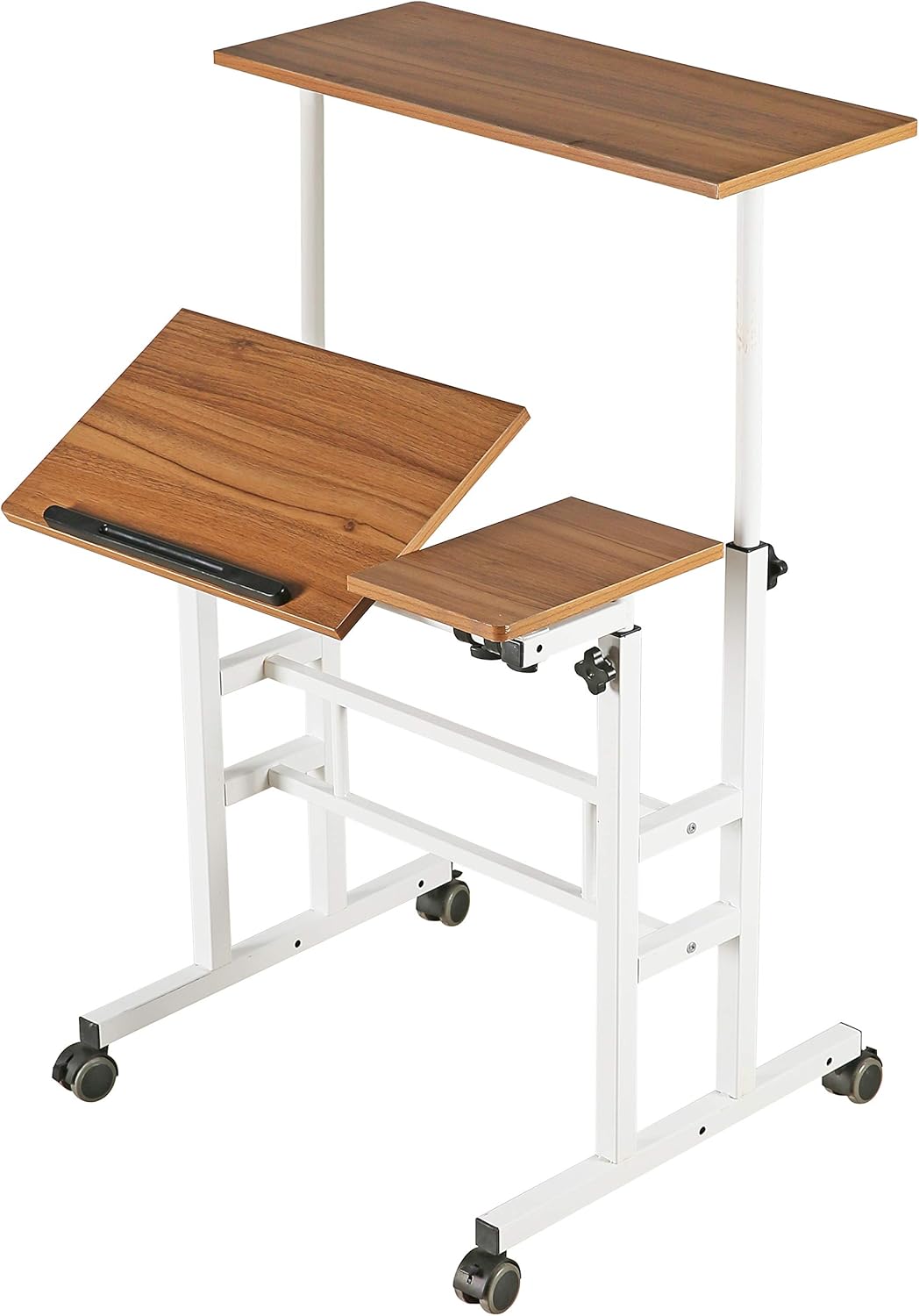 Light Grain Height Adjustable Mobile Standing Desk S57271