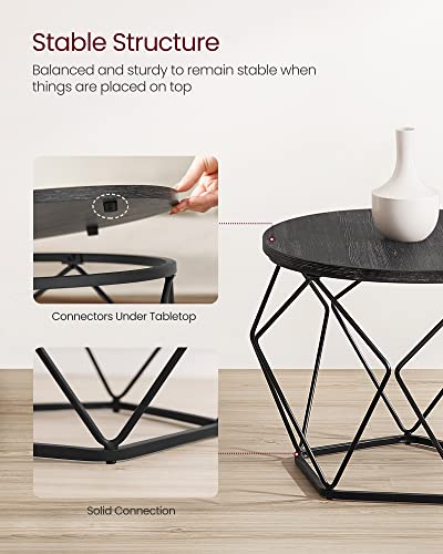 Round Coffee Table Set of 2 Steel Frame P8448