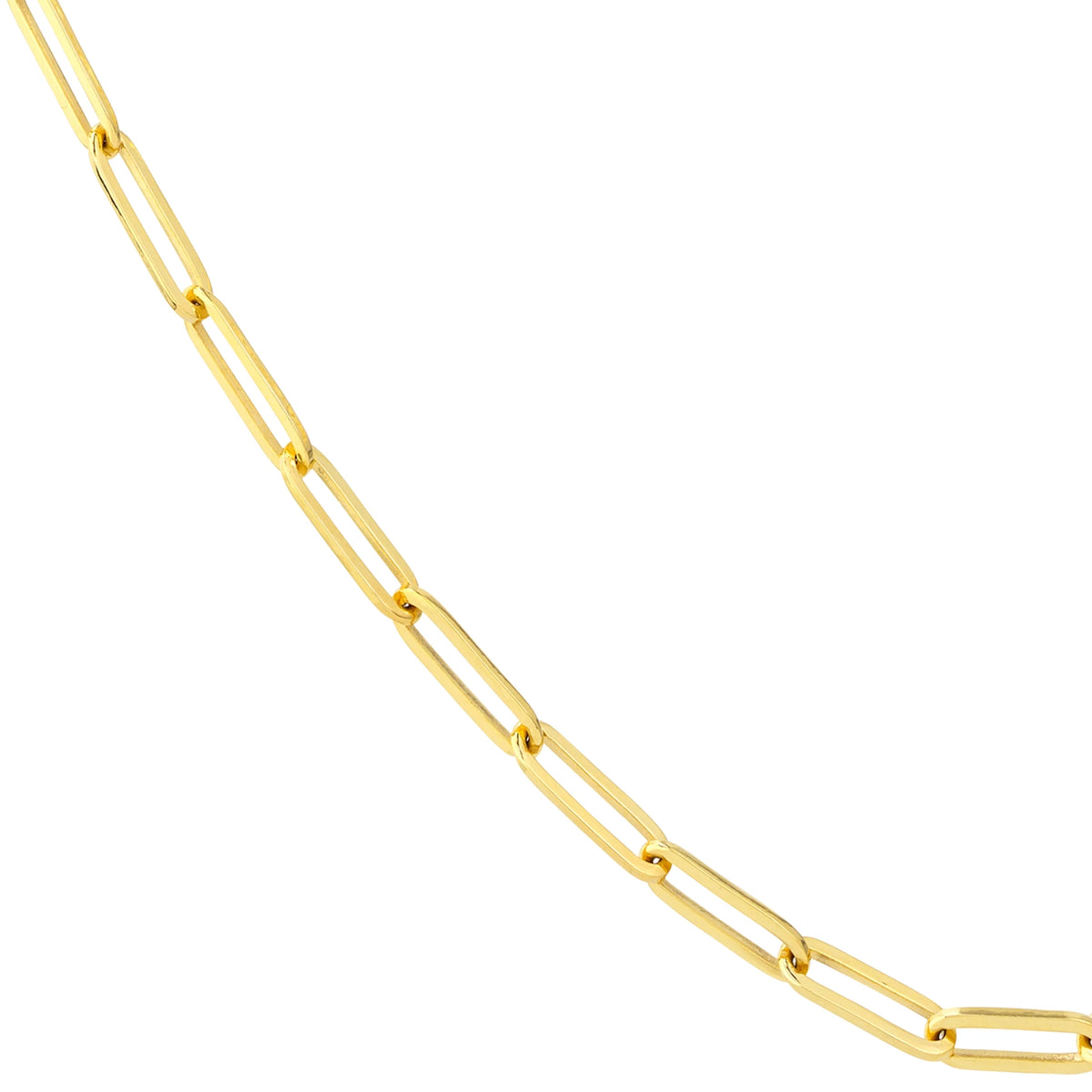 14K Solid Yellow Gold Paperclip Necklace 16 Inch J67154