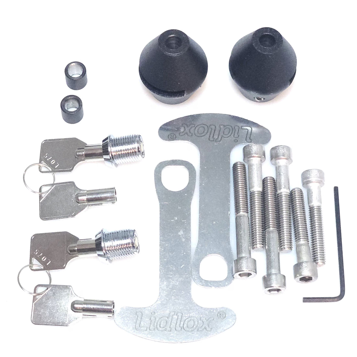 Black Handle Bar Mount Helmet Lock Pair B393