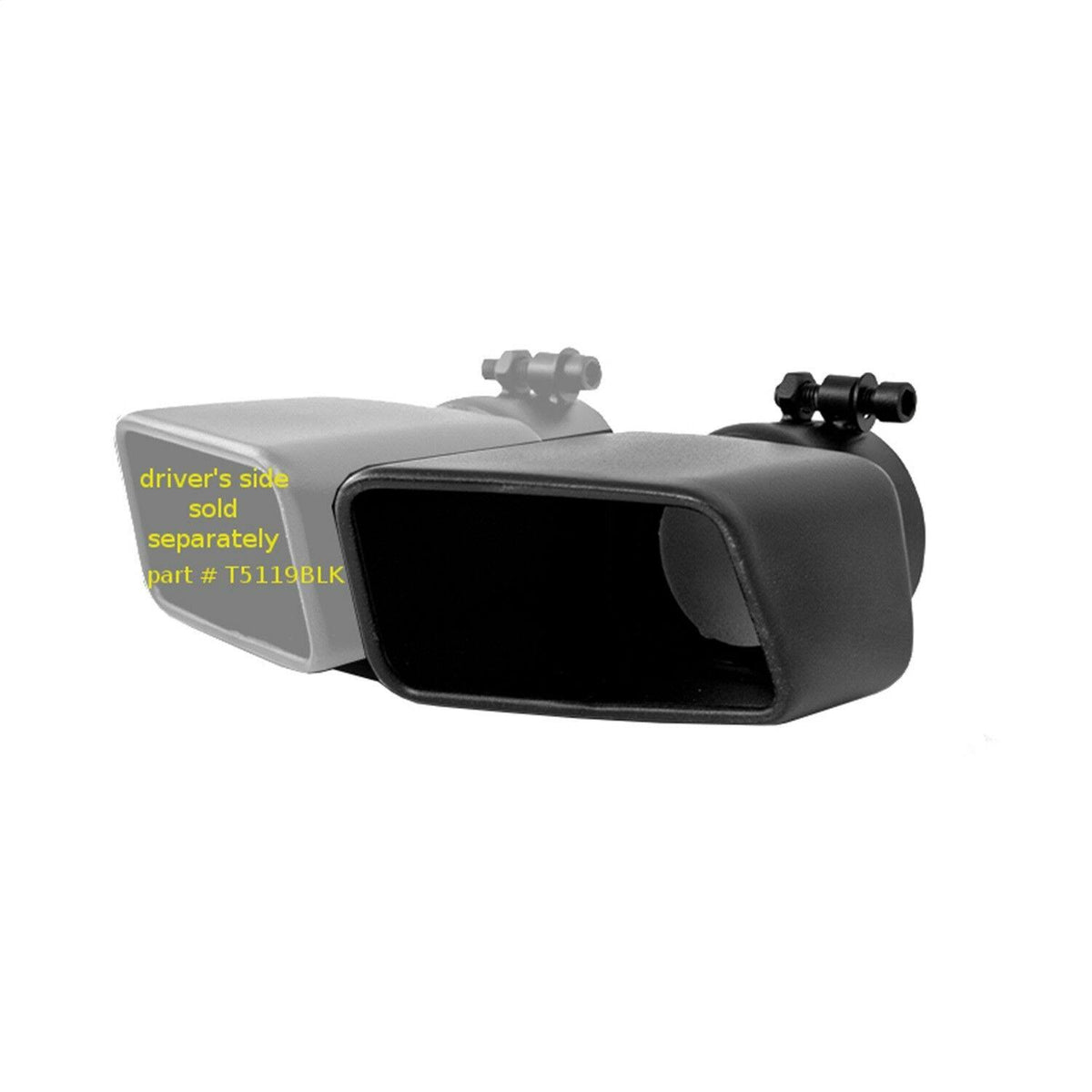 Black Rectangle Angled Cut Exhaust Tip E109