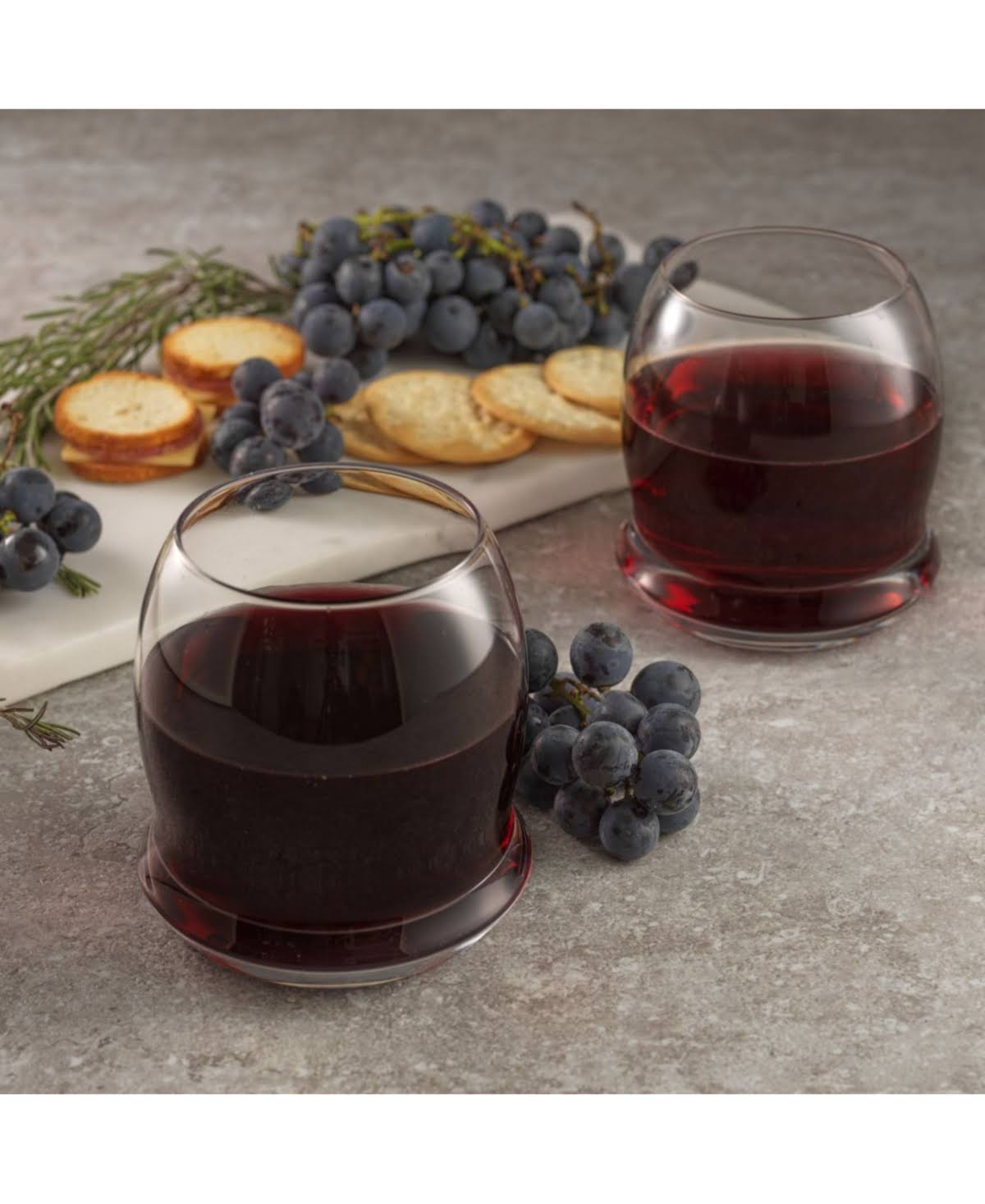 Stemless Wine Glasses Set of 4 Clear C642