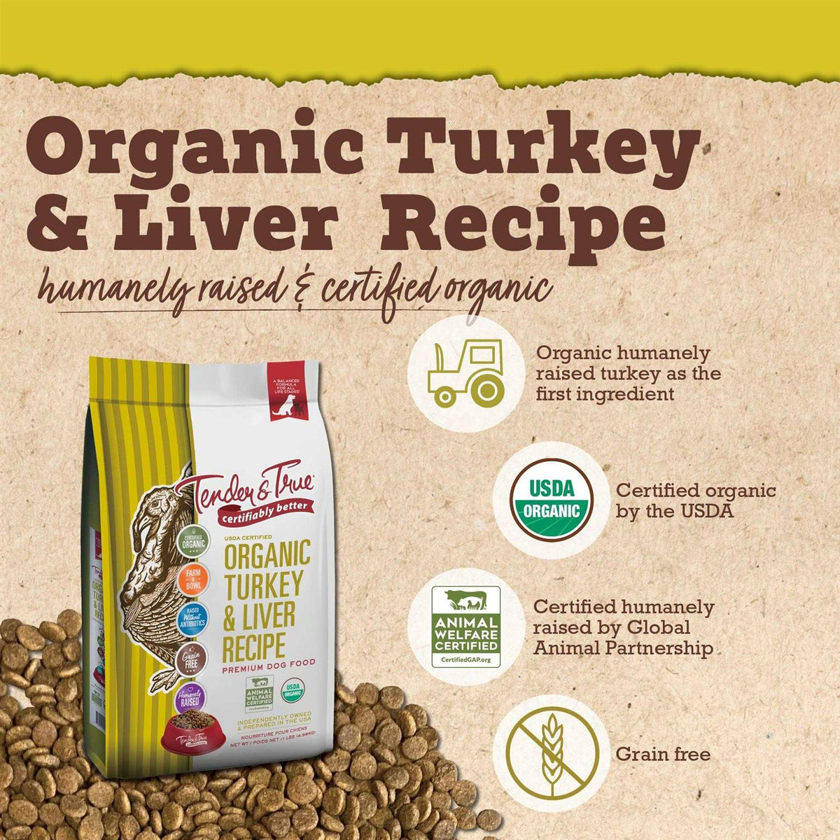 Organic Turkey & Liver Recipe Dog Food B88859