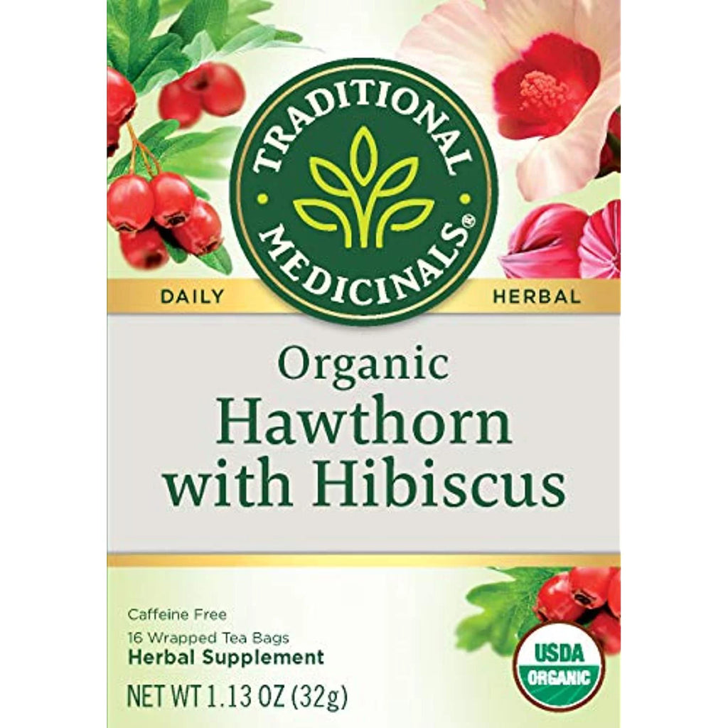 Organic Hawthorn With Hibiscus Herbal Tea 6 Pack 96 Tea Bags T4459
