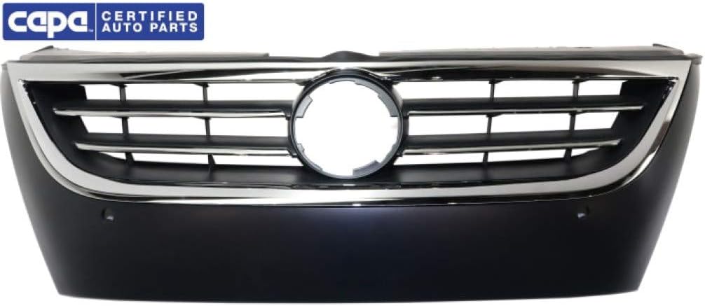 Primed Black Plastic Grille Assembly with Chrome Molding and Distance Sensor Hole X306