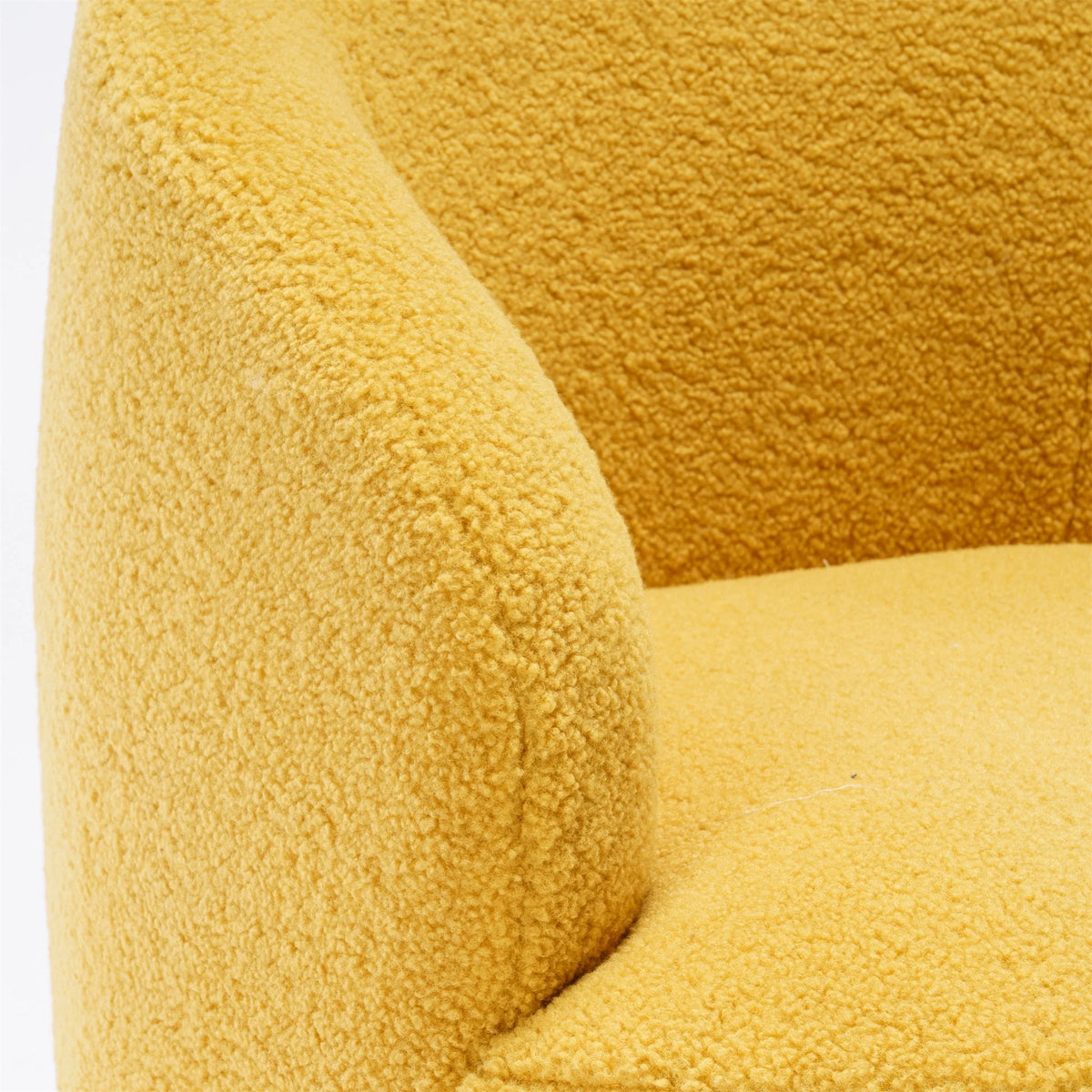 Yellow Teddy Fabric Swivel Armchair D582158
