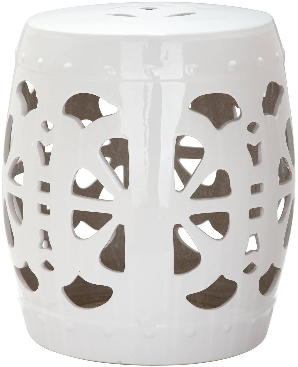 Antique White Garden Stool N1924