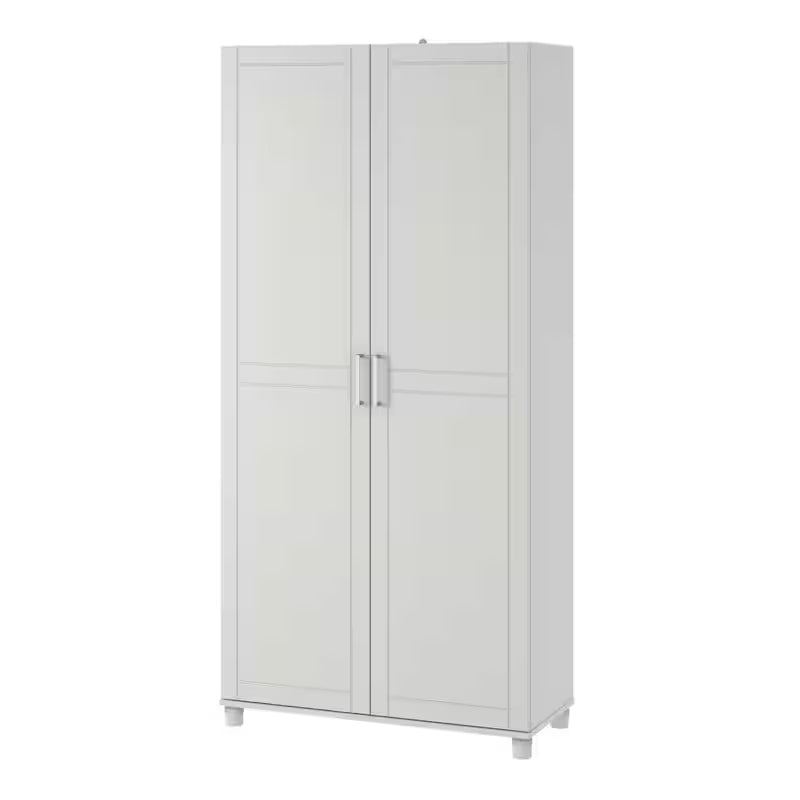 White Wood Freestanding Garage Cabinet A5830