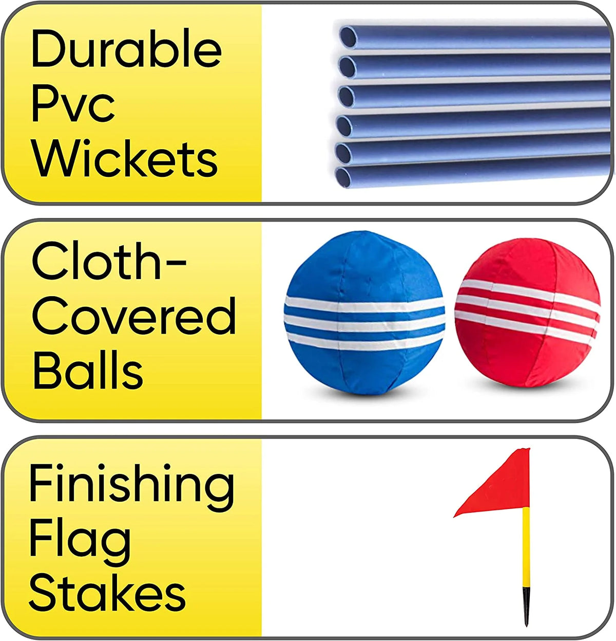Giant Kick Croquet Game Set with Inflatable Croquet Balls, Wickets & Finish Flags Q462272