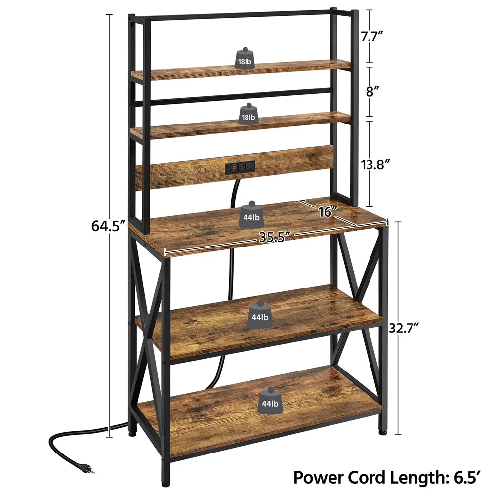 5-Tier Kitchen Baker’s Racks with Power Outlets C666971