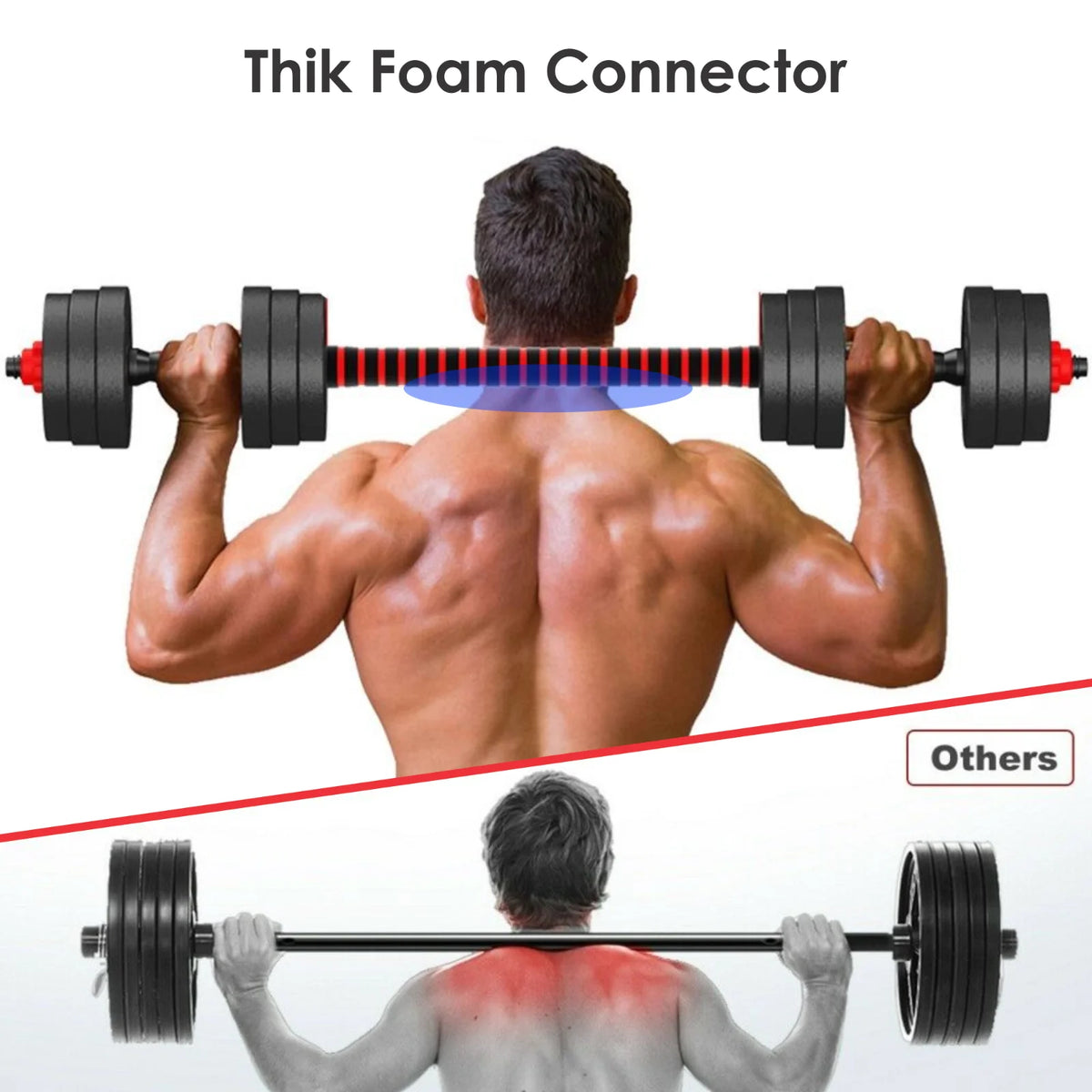 66LB 2 in 1 Adjustable Dumbbell Set with Connecting Rod H449