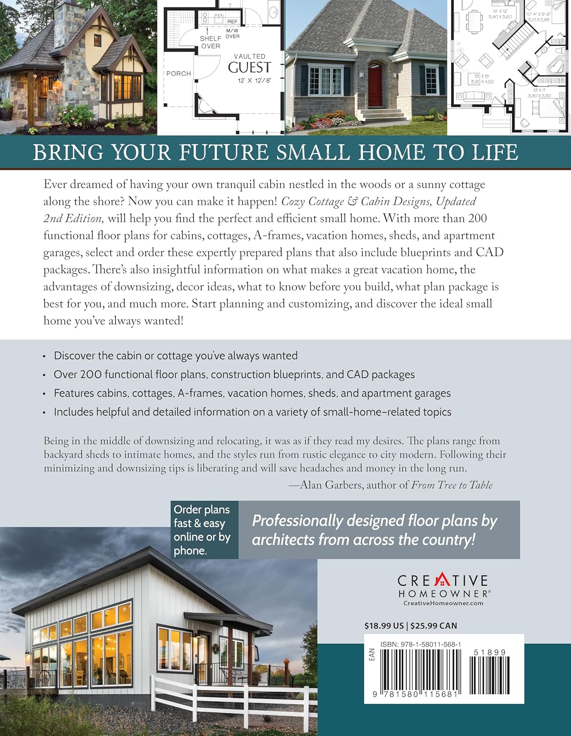 200+ Cottages, Cabins, A-Frames, Vacation Homes, Apartment Garages, Sheds & More Catalog of Plans T83353