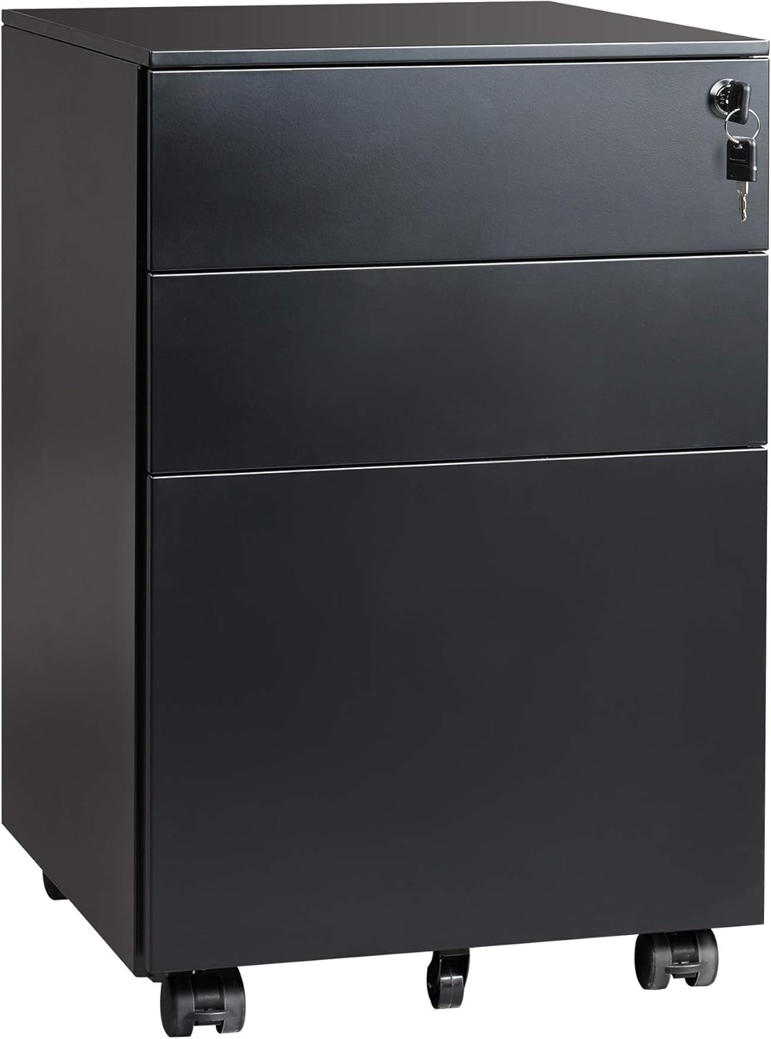 Black 3 Drawer Locking Metal File Cabinet Q4099