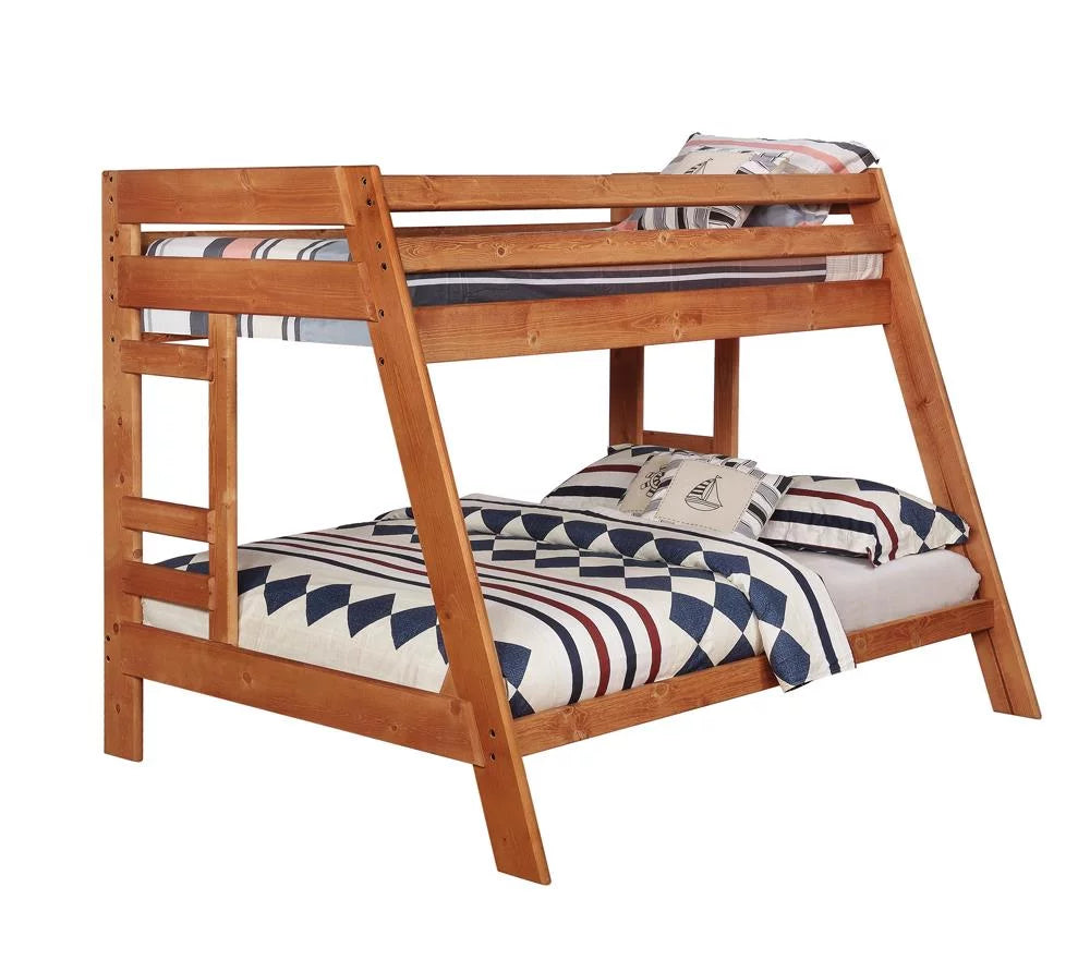 Twin over Full Bunk Bed with Built-in Ladder Y142515