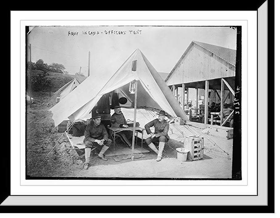Historic Framed Print, Army in camp - officer's tent, 17-7/8" x 21-7/8" Q180