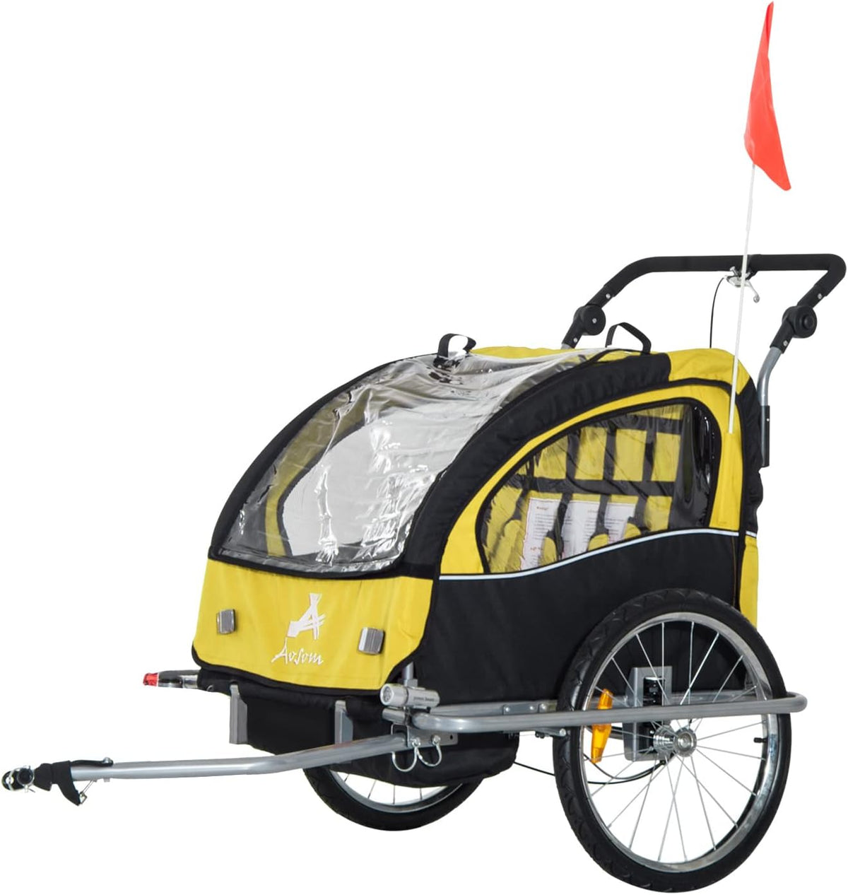 Double Child Two-Wheel Bicycle Cargo Trailer with 2 Harnesses X64573