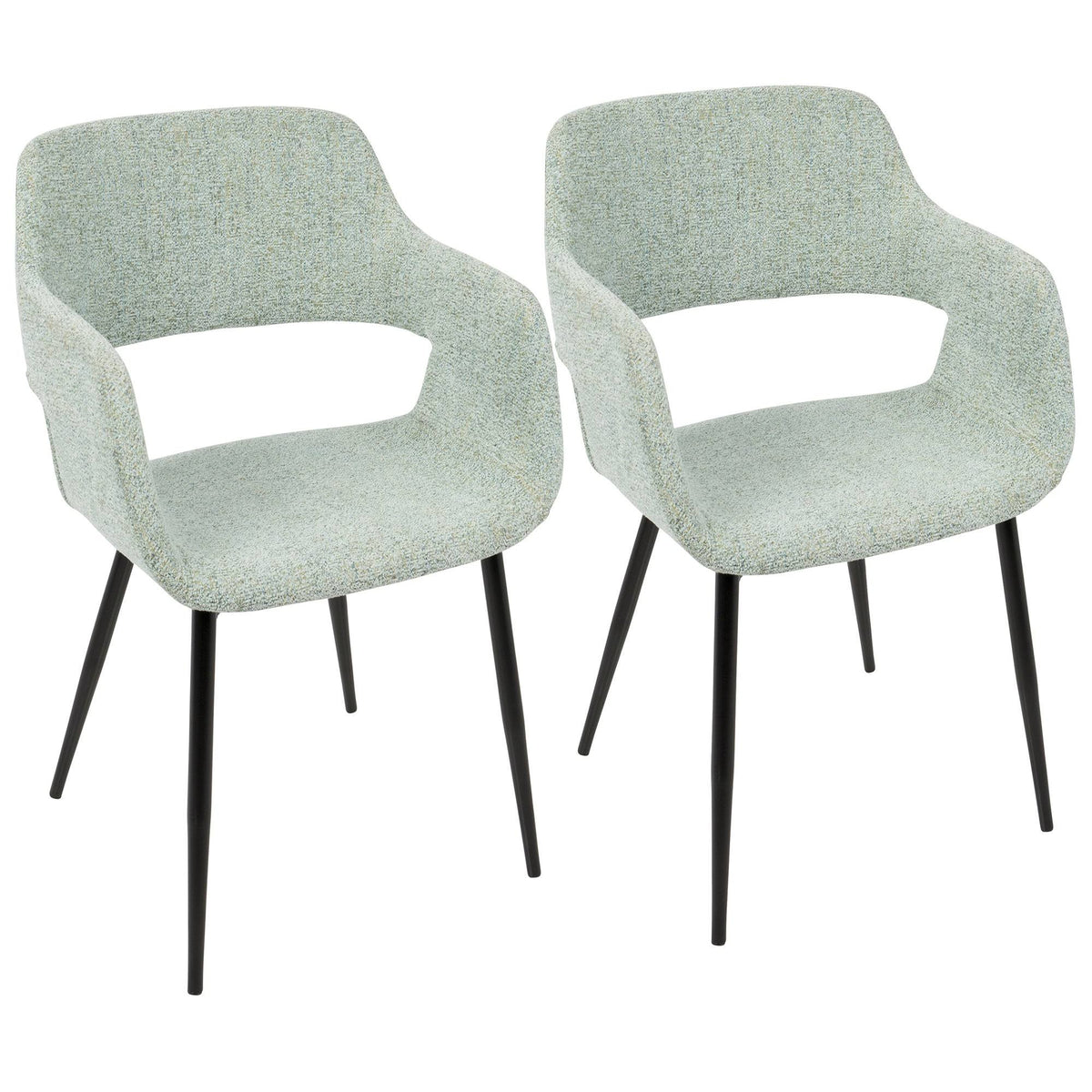 Mid-Century Modern Chair Set of 2 Green K5491