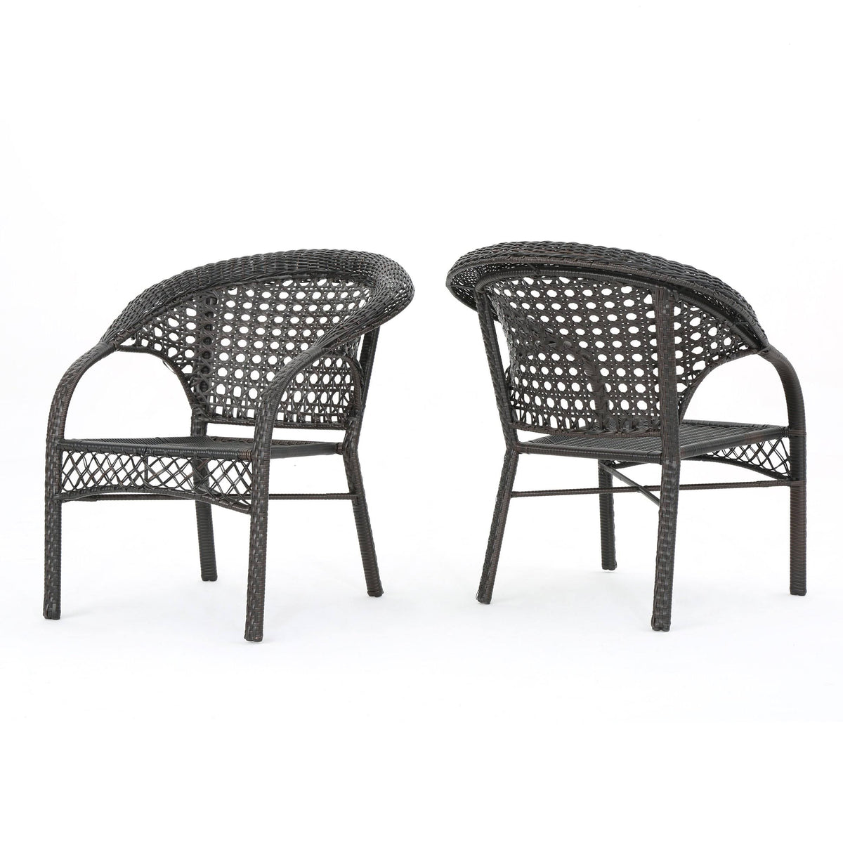 Set of 2 Brown Wicker Patio Chairs V9989