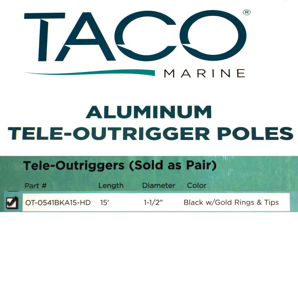 Black/Gold Aluminum Tele-Outrigger Poles 1-1/2" x 15' C601