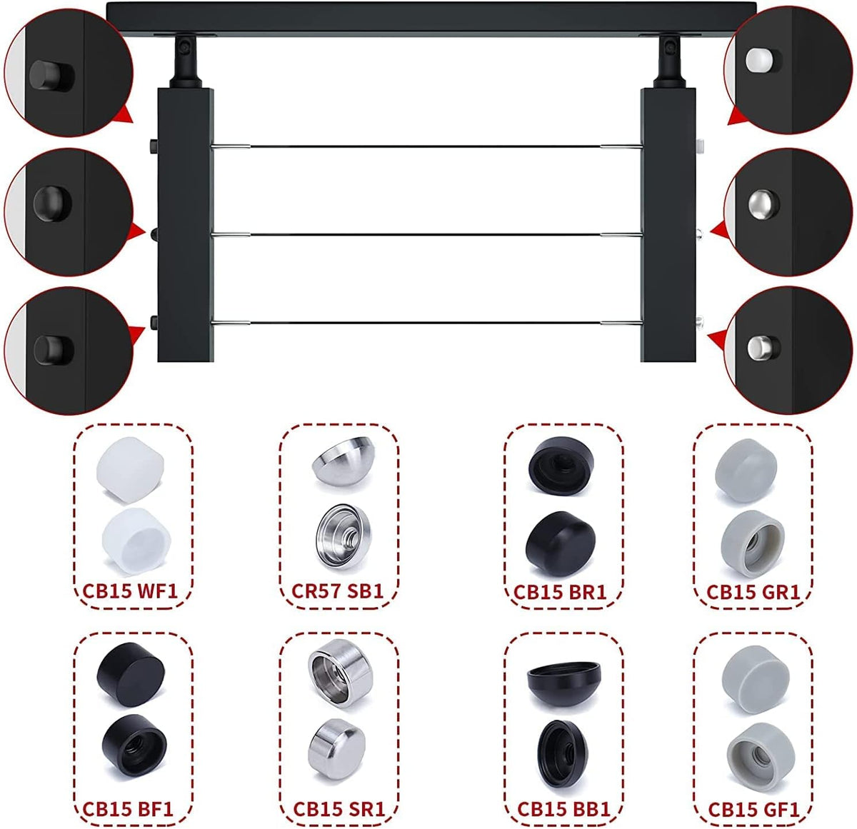 20Pack 1/8 Cable Railing Kit T316 Stainless Steel Terminal D8259