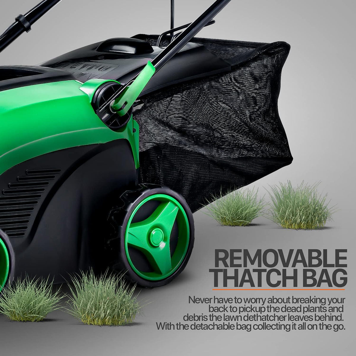 2 in 1 Corded Electric Walk Behind Scarifier Lawn Dethatcher with Collection Bag F76161