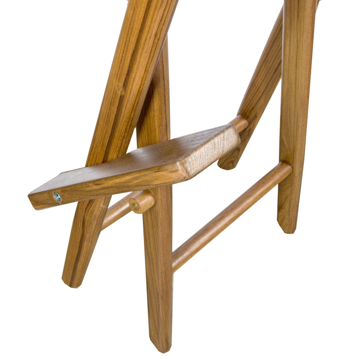 Teak Captain's Chair with Blue Seat Covers D809302