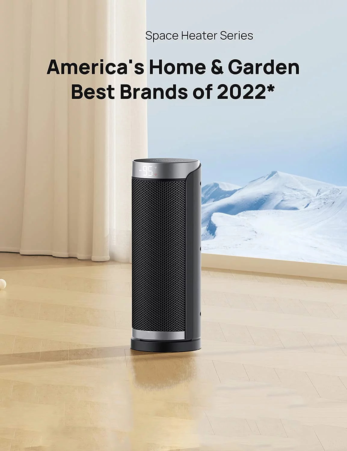 1500W Electric Ceramic Space Heater with Remote, Black, 16 inch R275