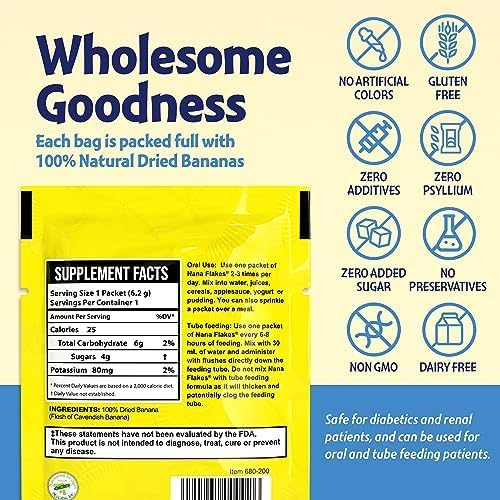 100% Pure Banana Flakes Powder, Two Pound Bag F69865