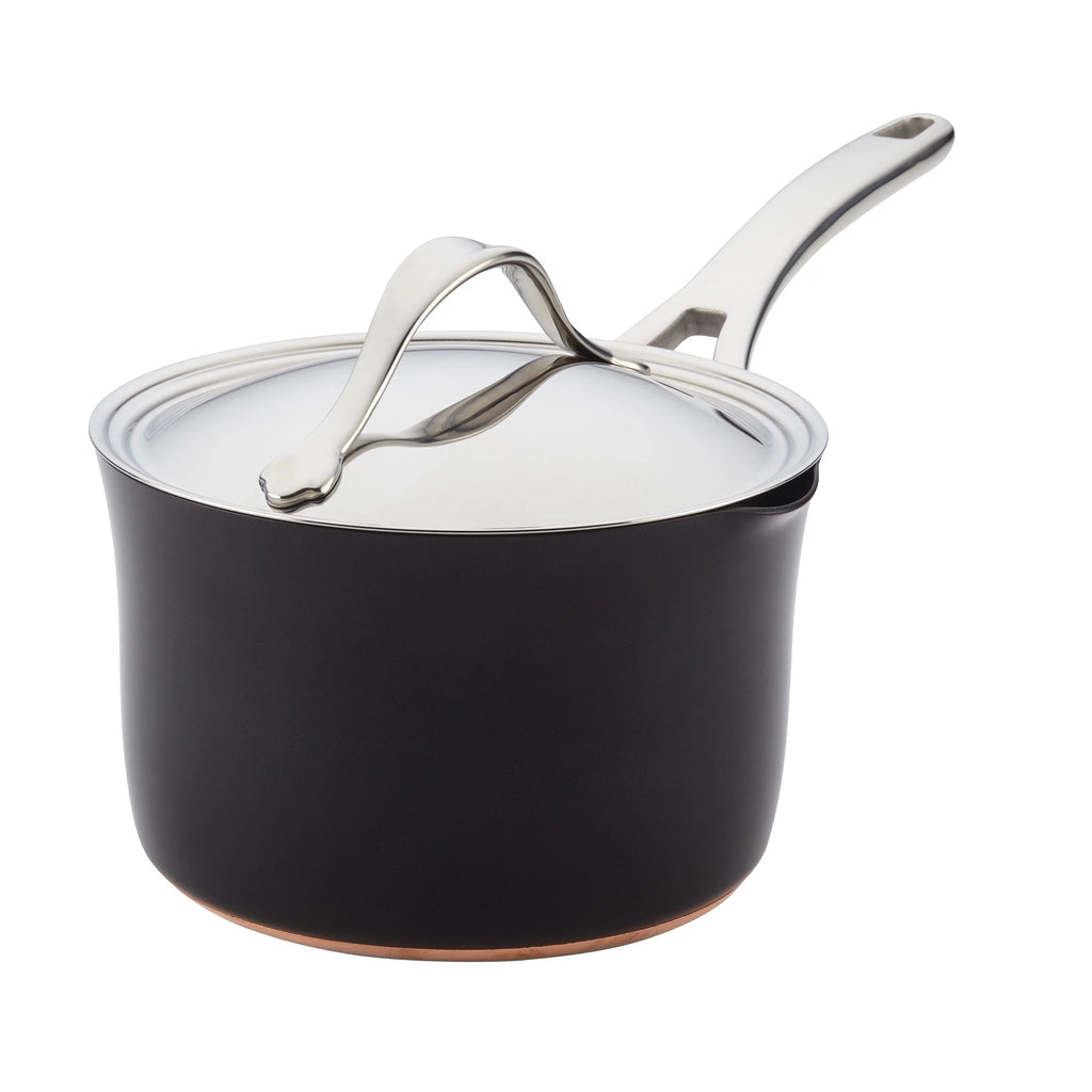 Hard-Anodized Nonstick Straining Saucepan, 3.5-Quart L7127
