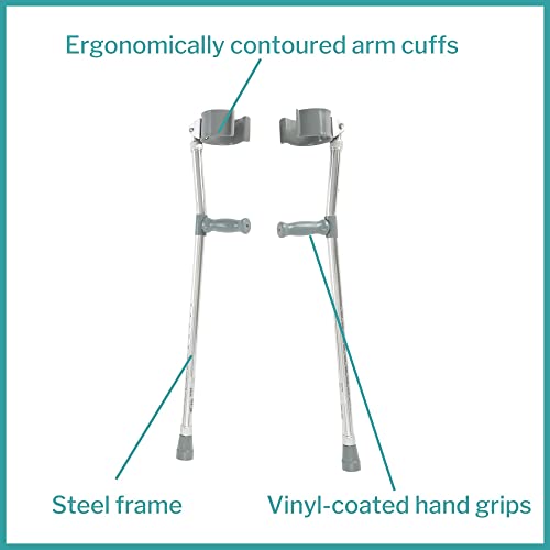 Adjustable Steel Forearm Crutches, 28 in x 37 in, 2 Pack C37458
