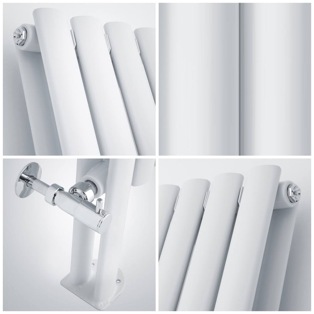 White Double Vertical Radiator V197